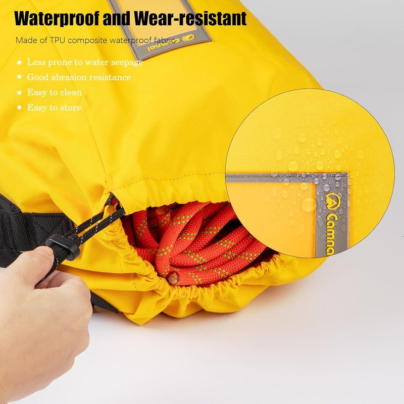 CAMNAL Large Capacity Arborist Throw Bag, Waterproof Folding Shoulder Backpack with Tightness and Carry Straps, Climbing Gear Bag (200ft) - Image 3
